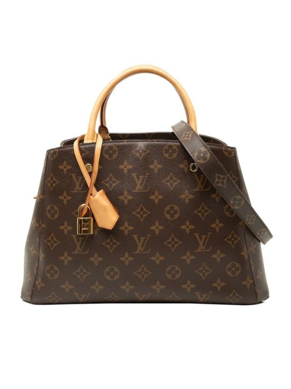 Louis Vuitton Monogram Montaigne MM 2-Way Shoulder Bag Brown Leather